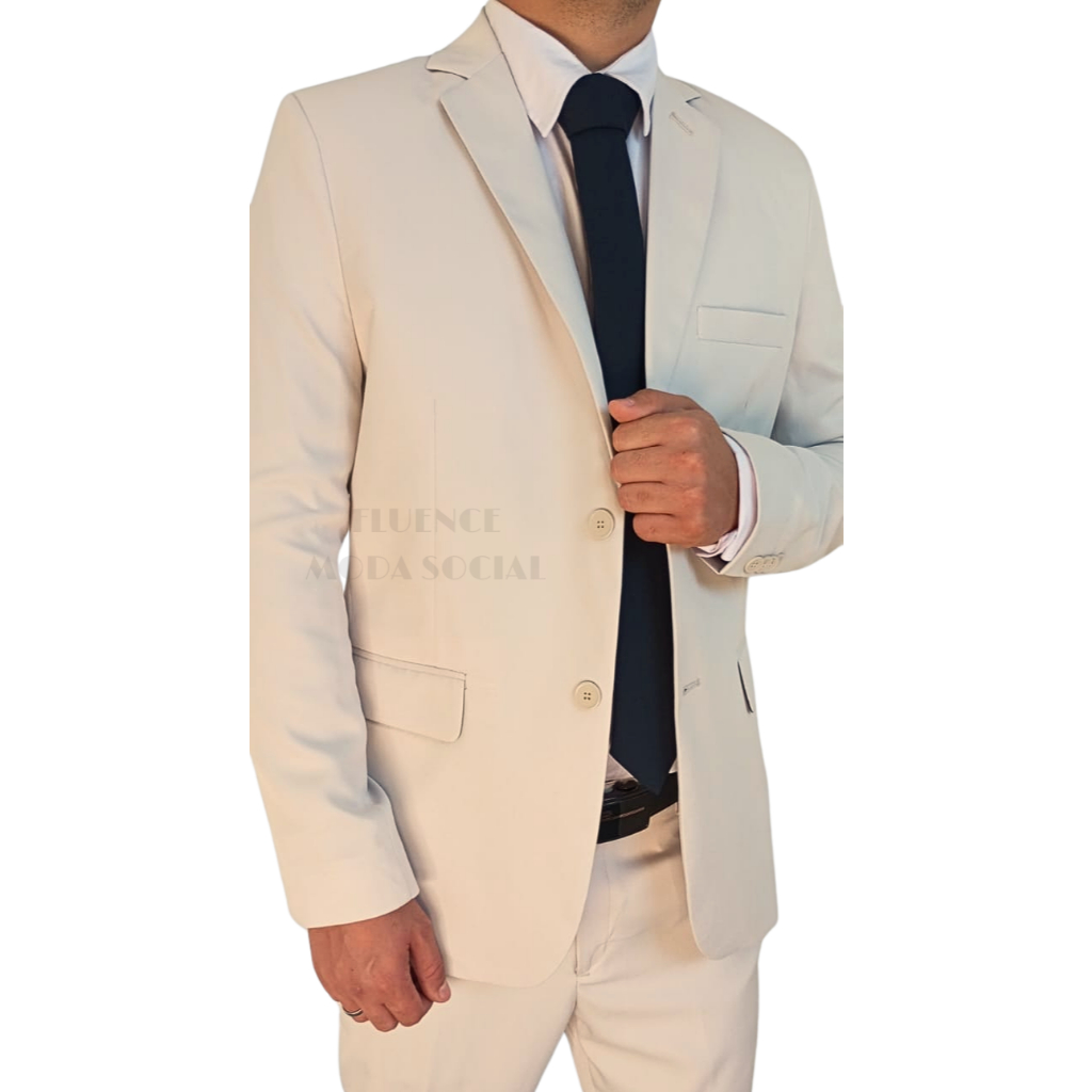 Terno Social Executivo Masculino Slim Microfibra Gabardine De Luxo Várias Cores