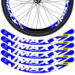 Kit 12 Adesivos Vmaxx Roda Bike Vzan 2023 Freio A Disco Bicicleta Ciclismo Aro 26 29 Azul