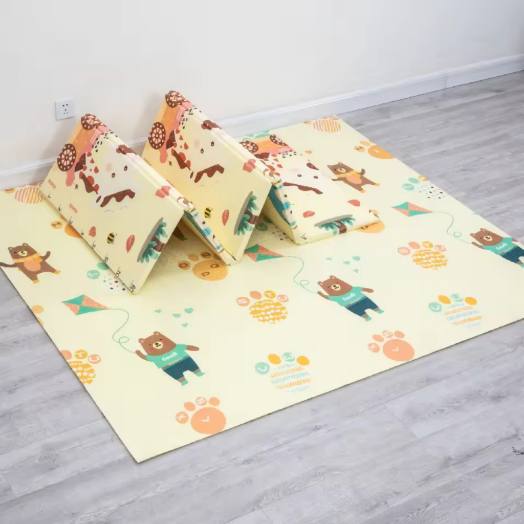 Tapete dupla face Dobrável 8MM mais grosso atividades de bebes impermeável tummy time emborrachado