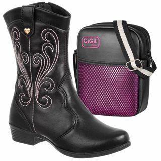 Kit Bota Texana Feminina Infantil Bico Fino Country Com Bolsinha Bag Transversal Ombro Estilosa em Oferta na Shopee