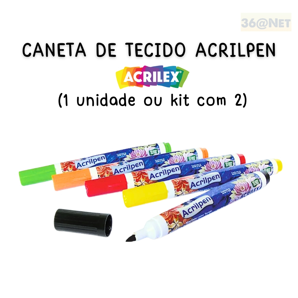 Caneta para Tecido Acrilpen Acrilex 1 ou 2 unidades