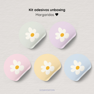 80 UN ADESIVO MARGARIDA 3CM redondoa Para Embalagem/ Presente/Unboxing em Oferta na Shopee