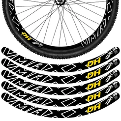 Kit 12 Adesivos Vmaxx Roda Bike Vzan Dh Freio a Disco Bicicleta Ciclismo Aro 26 29 Preto e Amarelo