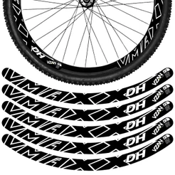 Kit 12 Adesivos Vmaxx Roda Bike Vzan Dh Freio a Disco Bicicleta Ciclismo Aro 26 29 Preto e Branco