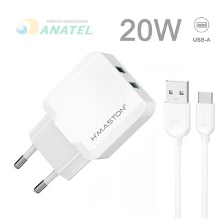 Carregador Turbo Completo kit Font c/ Cabo 4.1A 20W  H'maston Pro Iphone IOS / TIPO C / V…