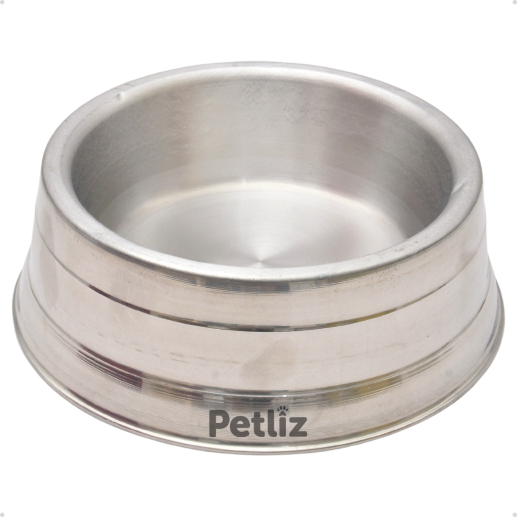 Comedouro Pesado Polido de Alumínio Para Cachorro Pote De Ração Antiderrapante Resistente em Oferta na Shopee