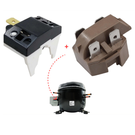 Kit Rele Ptc + Protetor Termico Universal Geladeira e Frezeer 127v e 220v