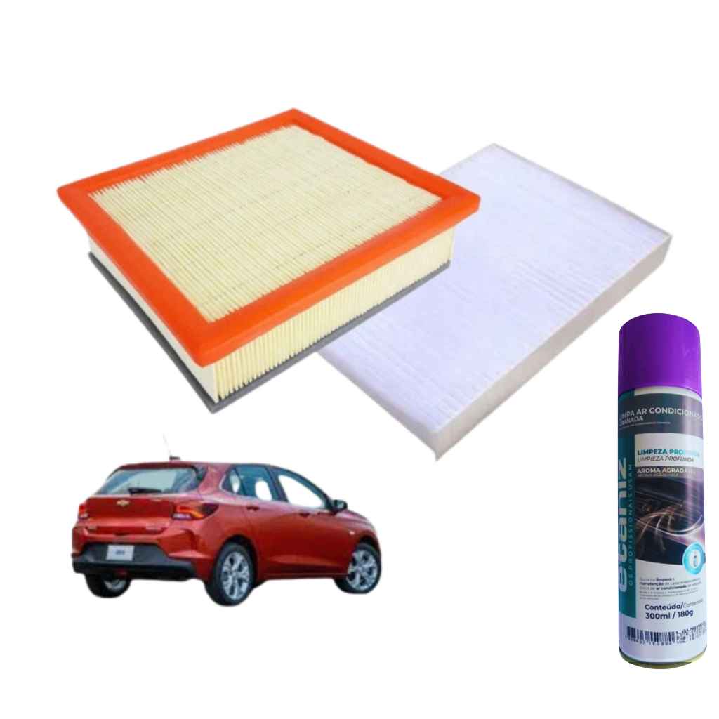 KIT Filtro De Ar + Filtro de ar condicionado + Higienizador - ONIX COBALT SPIN 2012 AL 3530 CES 1311 em Oferta na Shopee