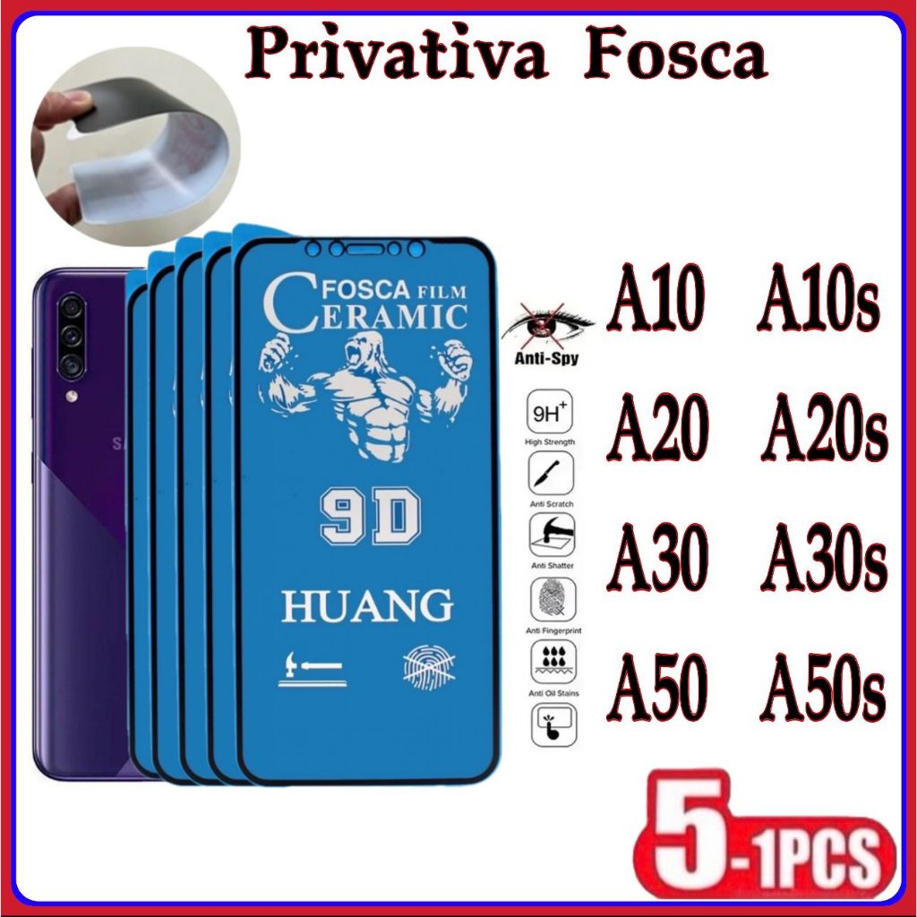 Película Privativa Fosca Anti-Spy Matte Cerâmica Hidrogel Samsung A10 A10s A20 A20s A30 A30s A50 A50s