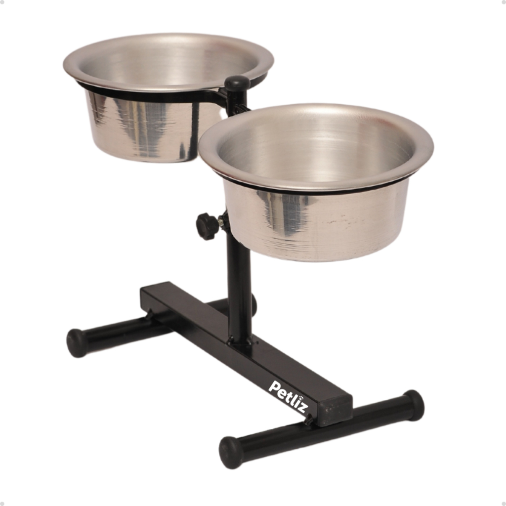 Comedouro Duplo Elevado Alto Ajustável Regulável para Cachorro - Preto em Oferta na Shopee