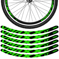 Kit 12 Adesivos Vmaxx Roda Bike Vzan Lt Vbrake Bicicleta Ciclismo Aro 24 26 29 Preto e Verde
