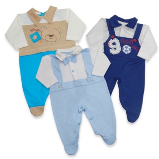 Macacão Bebê Menino Manga Longa 100% Algodão Confort em Oferta na Shopee