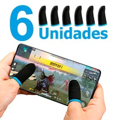 Kit 6 Luva de Dedo Anti Suor Para Jogos Free Fire Pubg Mobile Call Of Duty Fortnite Celular Fps