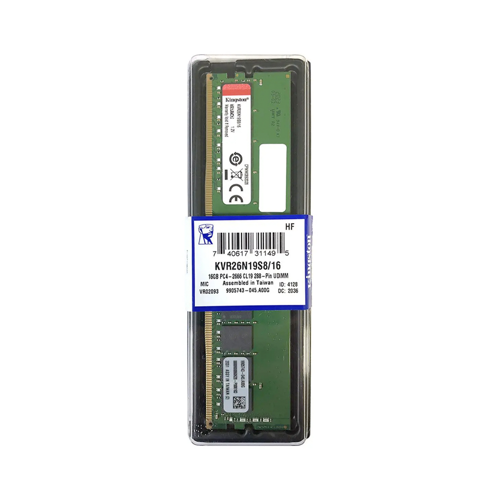Memória RAM para PC DDR4 16GB 2666MHz Kingston - KVR26N19S8/16