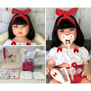 Boneca Bebê Reborn Corpo 100 % Silicone Com Lindos Acessórios e Bolsa Maternidade em Oferta na Shopee