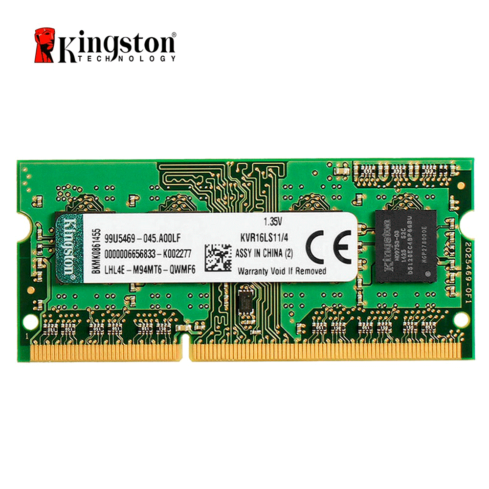 Memória RAM para Notebook DDR3L 4GB 1600MHz Kingston - KVR16LS11/4