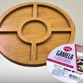 Petisqueira 30x30Cm C/5 ou 6 Divisões Para Petiscos Churrasco Frios Aperitivos Prático Fác...