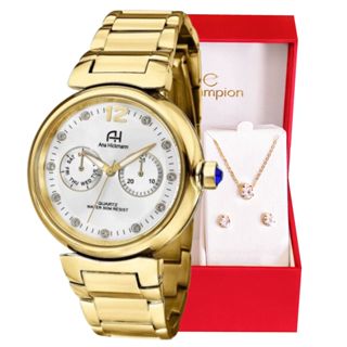 Relógio Champion Ana Hickmann Feminino Dourado A Prova D'Água Original Presente  Mulher Barato Colar e Brincos AH30175H em Oferta na Shopee