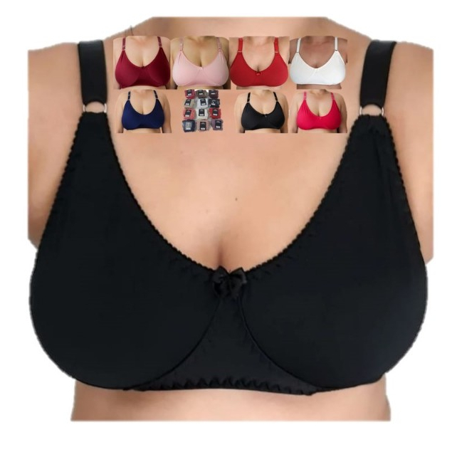 Kit 5 Sutian Sutiãs Plus Size Sutien Liso Reforçado Sem Bojo Lycra Sutiã Duplo Tecido Envio Rapido
