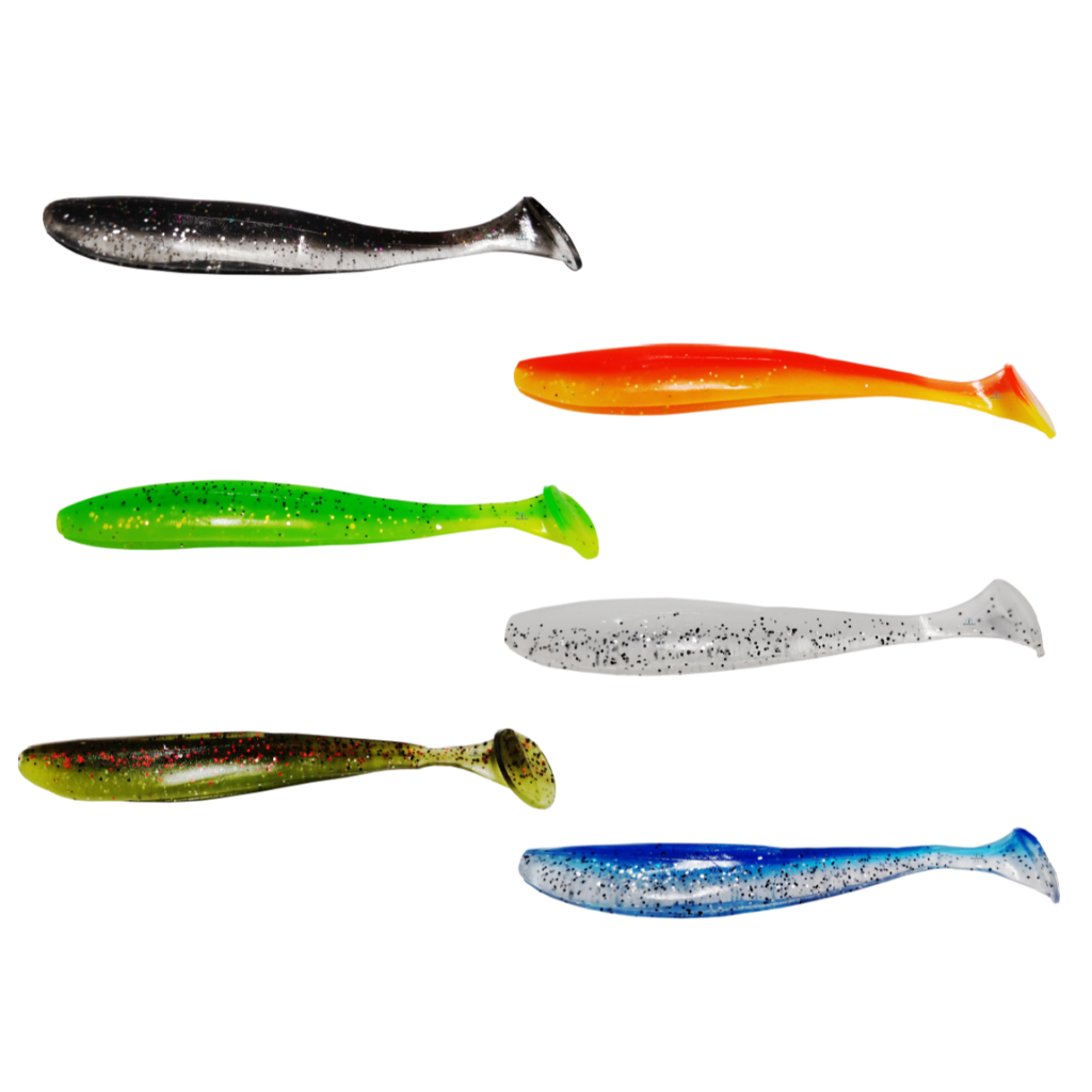 Kit 12un Isca Artificial Soft Shad Silicone 9cm 4g - Ideal para Tucunaré Robalo Traíra Blackbass