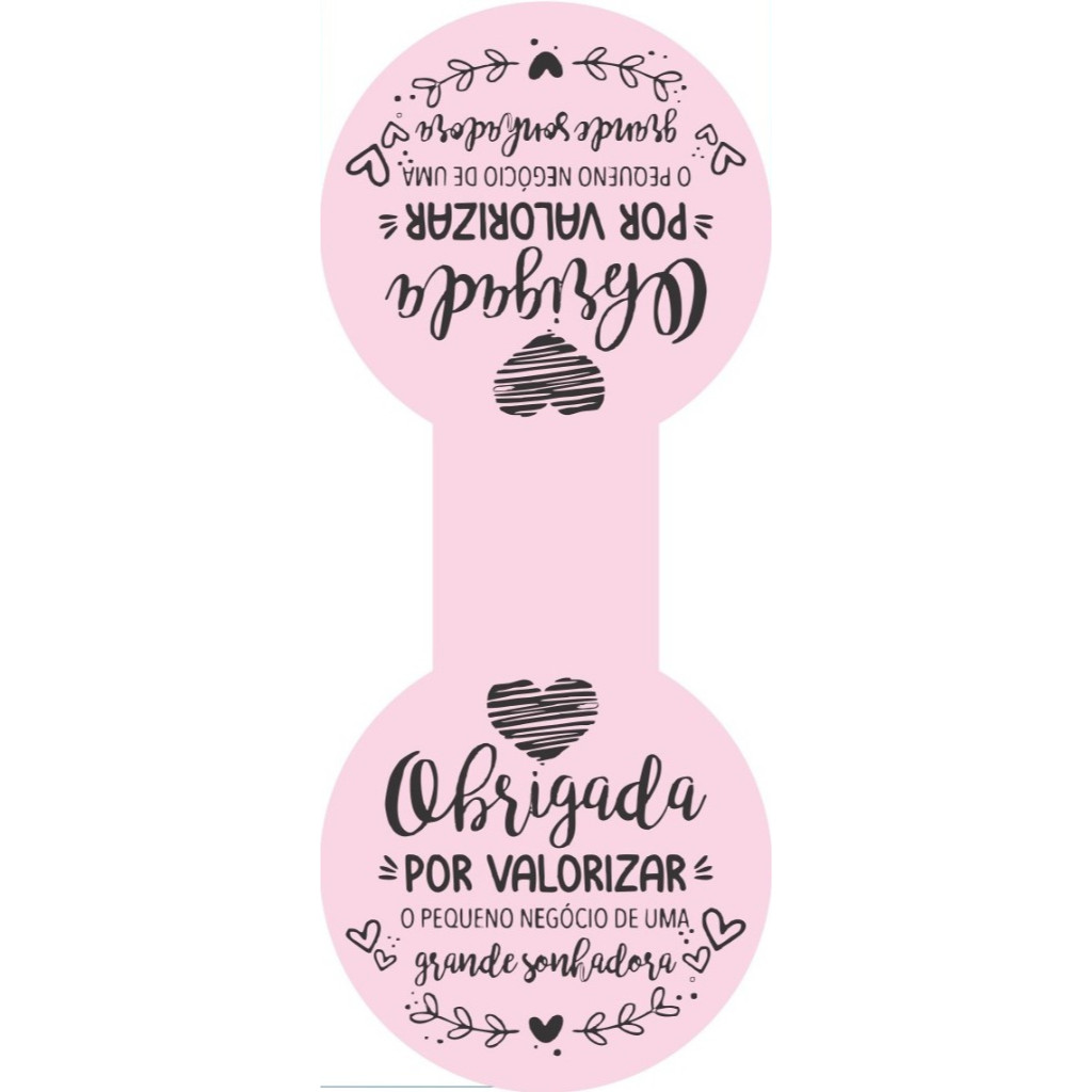 Lacre Adesivo para sacolas Obrigada por valorizar O Pequeno negócio de uma grande sonhadora 10x4 cm em Oferta na Shopee
