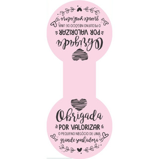 Lacre Adesivo para sacolas Obrigada por valorizar O Pequeno negócio de uma grande sonhadora 10x4 cm