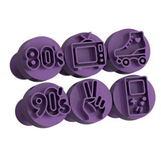 Carimbo para Brigadeiro e Doces - Anos 80 e 90 - Kit com 6 unidades em Oferta na Shopee