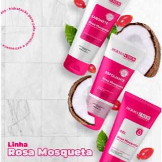 kit Completo Skin Care Rosa Mosqueta Sabonete Esfoliante Gel Hidratante