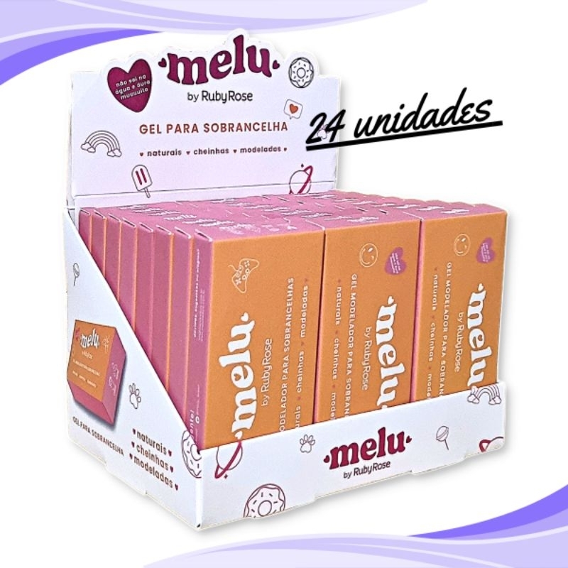 Gel Modelador De Sobrancelhas Melu By Ruby Rose 10g - Box 24 Unidades
