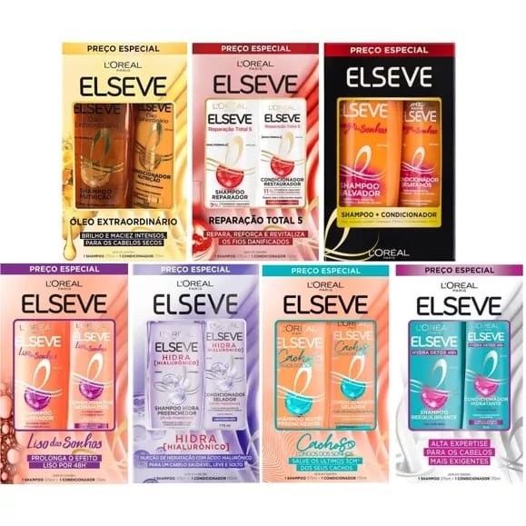 Kit Elseve Shampoo e Condicionador 375 +170ml em Oferta na Shopee