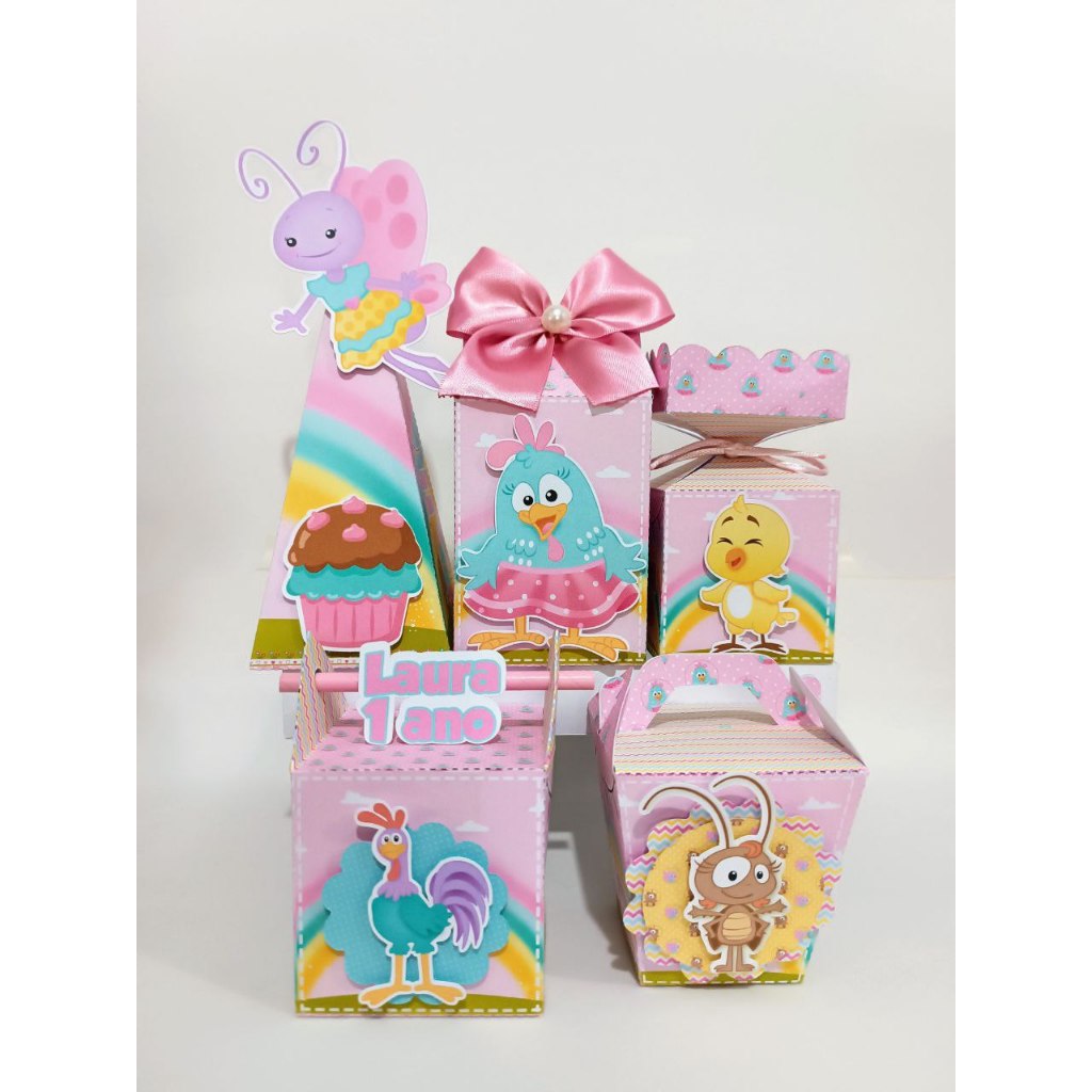 Kit Festa -  Lembrancinhas Personalizada Galinha Pintadinha Candy - Caixinhas Personalizadas - Papelaria Personalizada