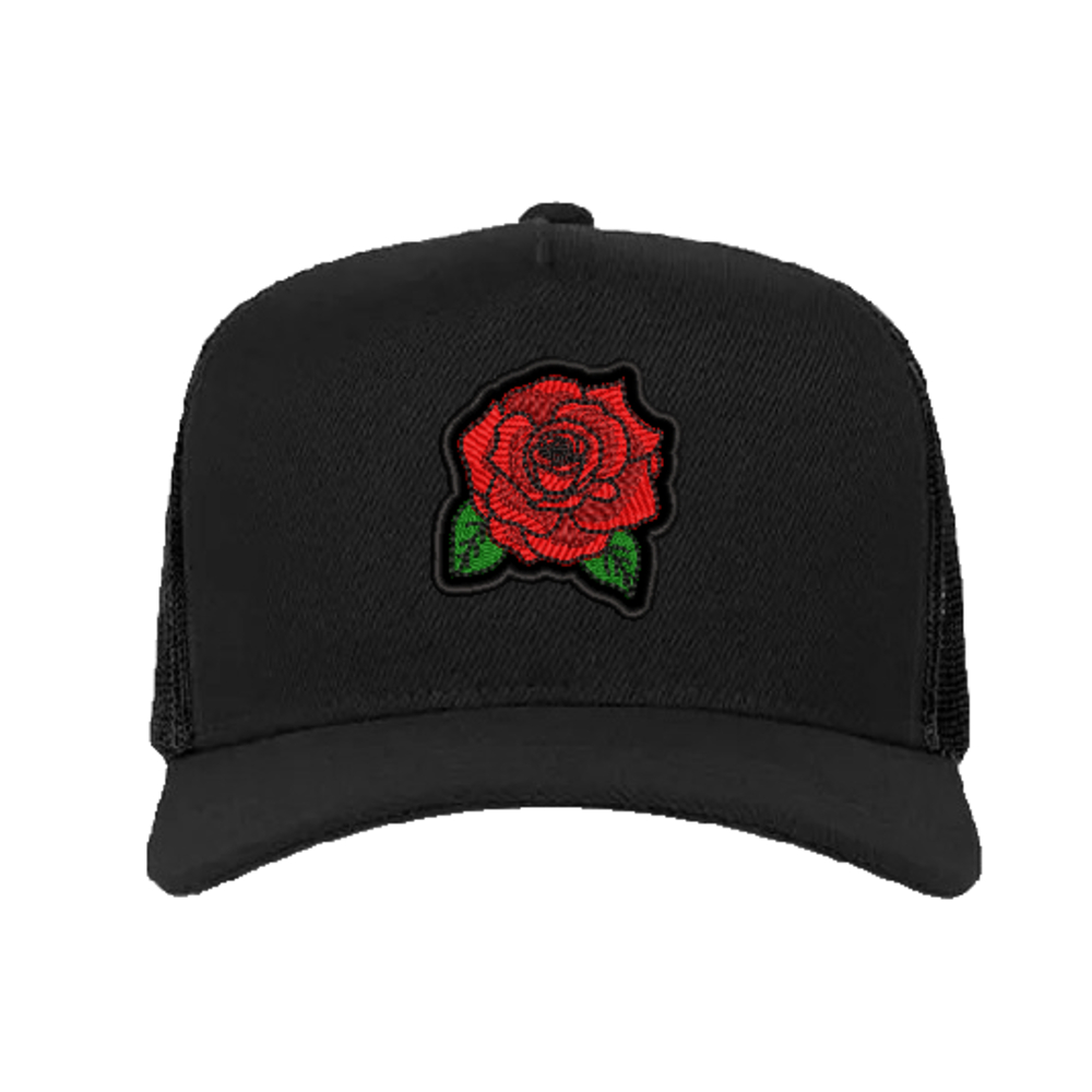 Boné Bordado Trucker - Rosa Vermelha