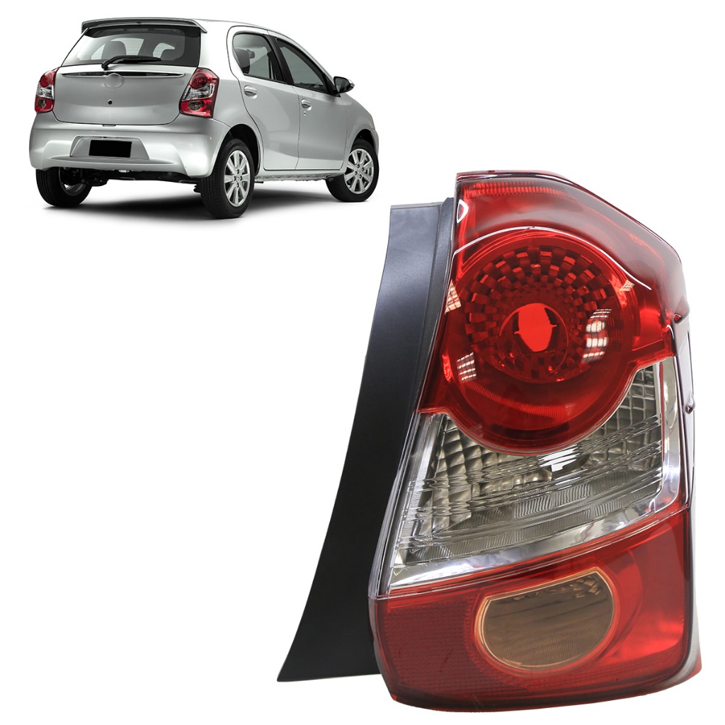 Lanterna Traseira Etios Hatch 2013 2014 2015 2016 2017 2018 2019 2020 Lente Estriada Acrilico