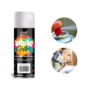 Tinta Spray Automotivo E Uso Geral Madeira Decorações White Color Branco Fosco 340ML Orbi Química em Oferta na Shopee