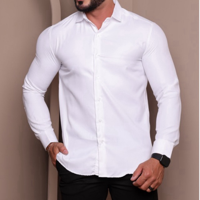 Camisa Social Slim Fit Masculina Passa Facil Manga longa Premium Envio Imediato