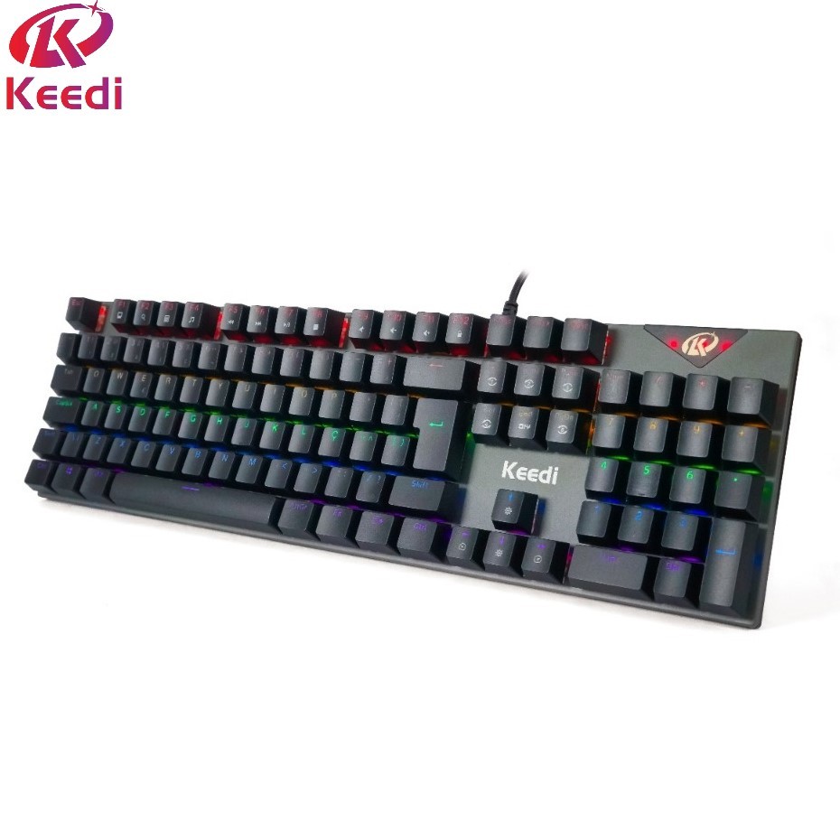 Teclado Gamer Mecanico Switch Azul RGB Keedi TEC803 em Oferta na Shopee