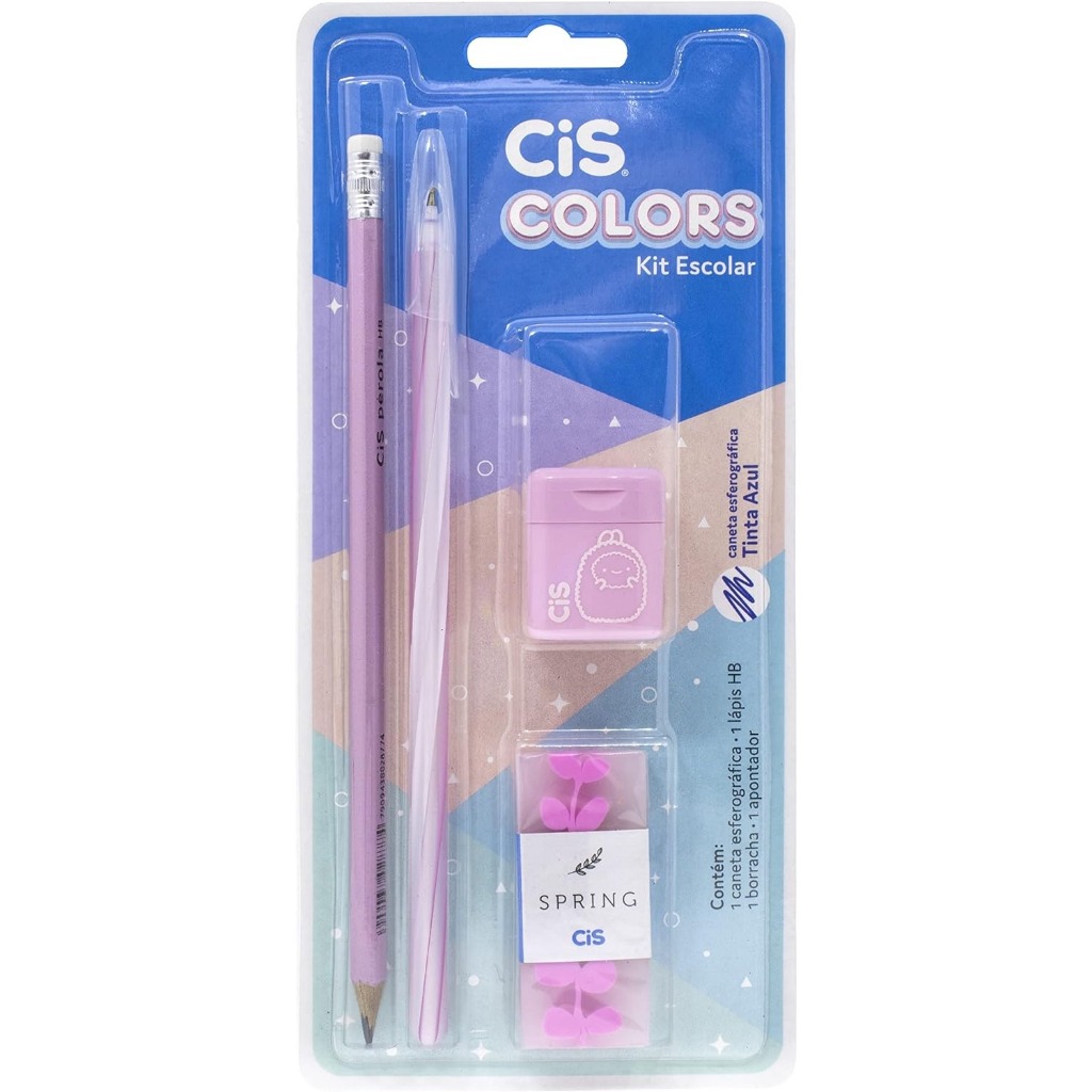 Kit Escolar Cis Colors 4 Peças