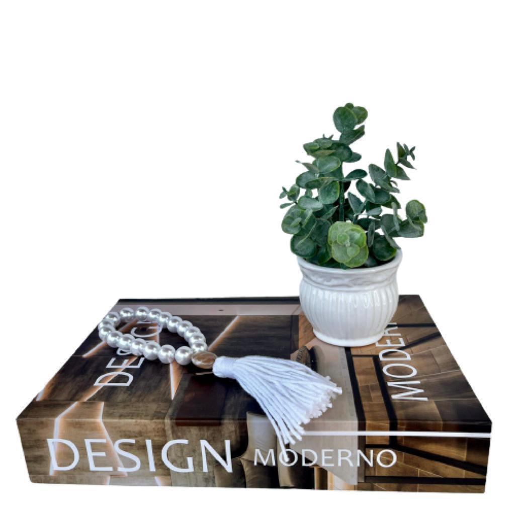 Vaso branco cerâmica colar decorativo japamala livro caixa fake porta objetos moderno decorativo