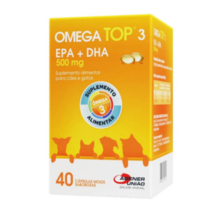 Omega 3 Omega Top 3 Suplemento 40 Cápsulas Cães e Gatos 500mg Agener em Oferta na Shopee