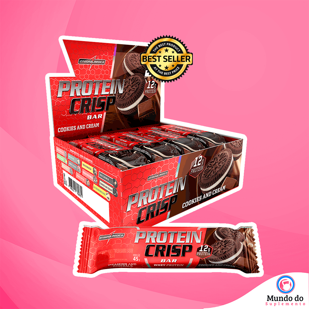 Barra de Proteína Whey Crisp Bar Protein - Caixa com 12 unidades - Integralmedica em Oferta na Shopee