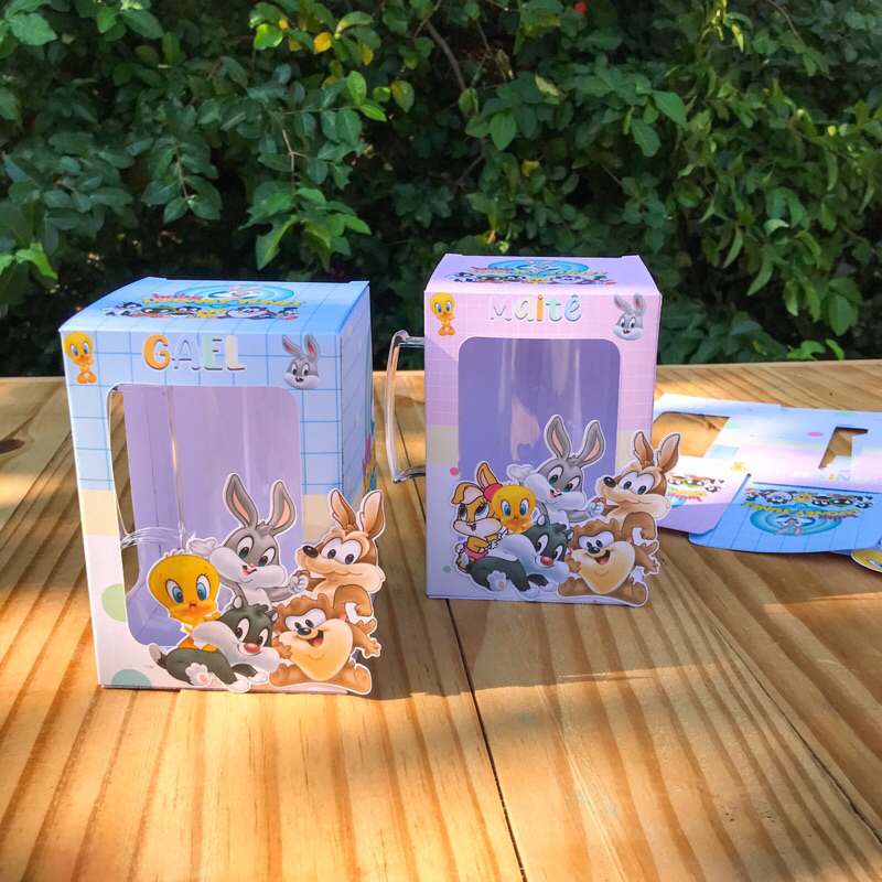 Caixa para caneca Personalizada Baby looney Tunes| Pegue e monte ( caixa para caneca 300ml)