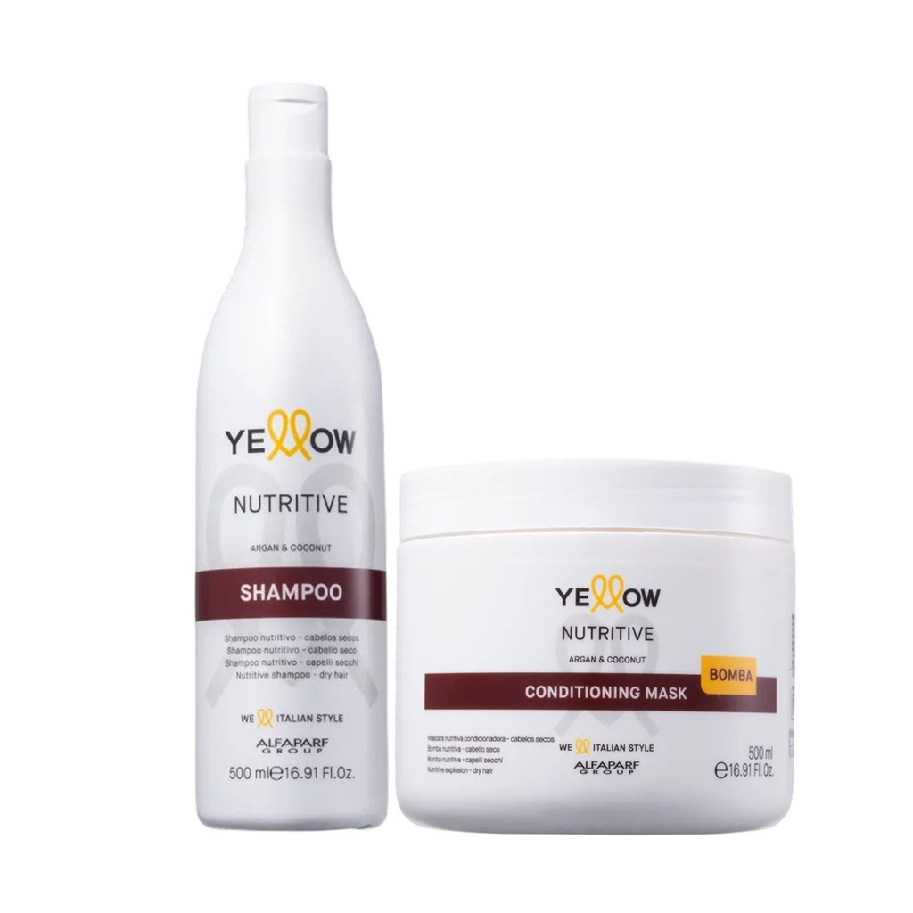 Kit Nutritive Shampoo 500ml e Máscara 500ml - Yellow em Oferta na Shopee