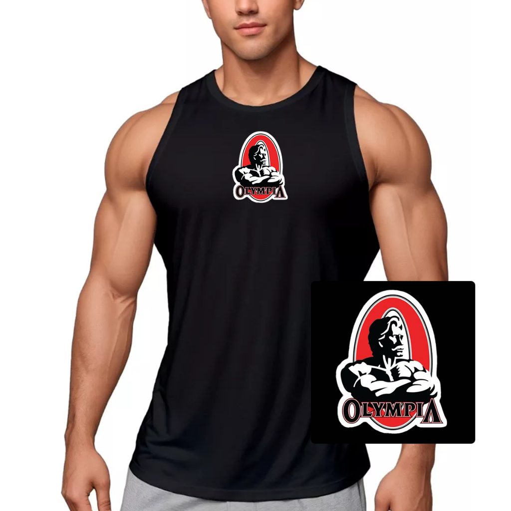 Camiseta Regata Dry Fit Masculina Olympia Treino Academia Musculação Muscle Fit