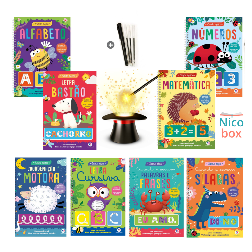 Livro Infantil Para Aprender e Desenvolver - Prática De Caligrafia Com Caneta Mágica - Apaga Sozinho em Oferta na Shopee