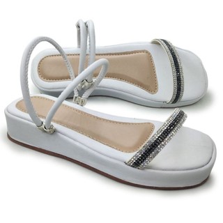 Sandália Flat Feminina Flatform Papete Strass Salto 4cm Pronta Entrega