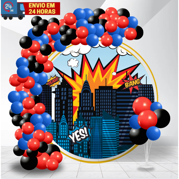 Kit 150 Balões Heroi Teia Aranha Latex 6.5 Preto + Azul + Vermelho em Oferta na Shopee