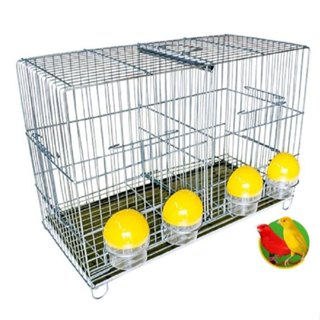 Criadeira Gaiola Canário Belga  Roller  Canário Reino 4 Comedouros Divisória Meia Lua Zincada em Oferta na Shopee