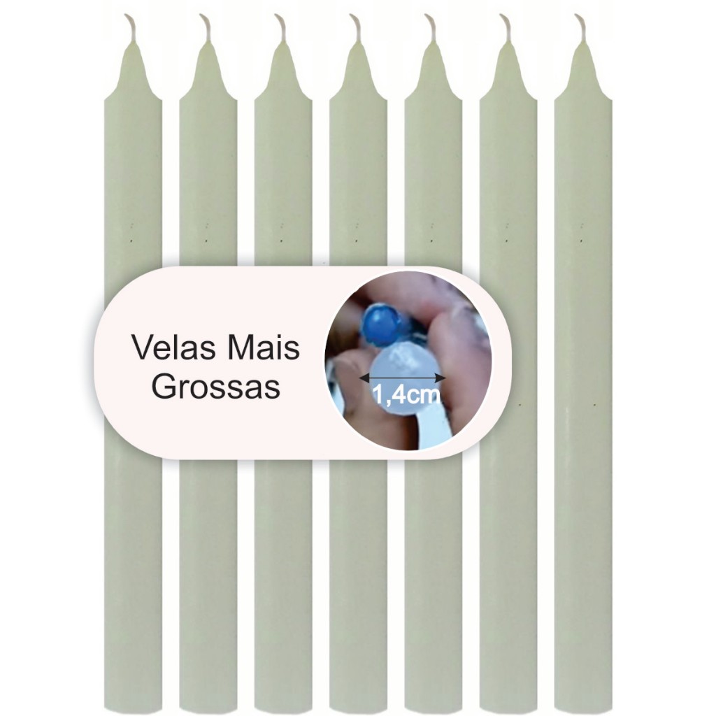 Vela Palito 18 cm  100 Unidades - 100 %  pura