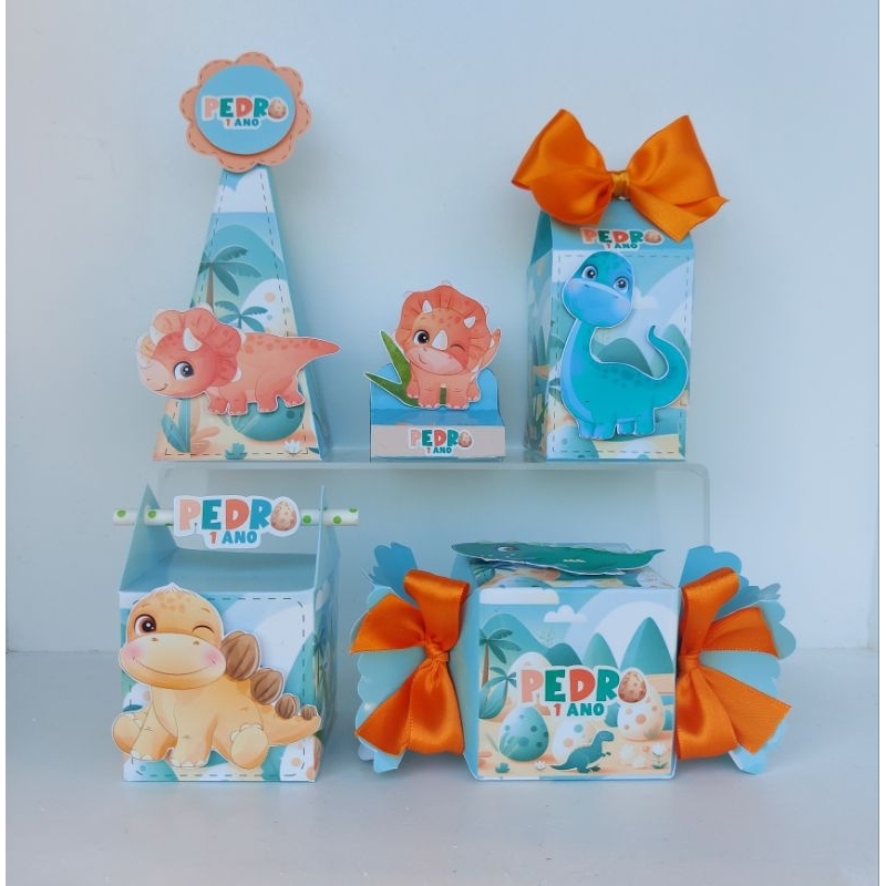 Kit Festa Clássico - Dino Menino - Festa Infantil - Lembrancinhas Personalizadas - Caixinhas Personalizadas - Papelaria Personalizada
