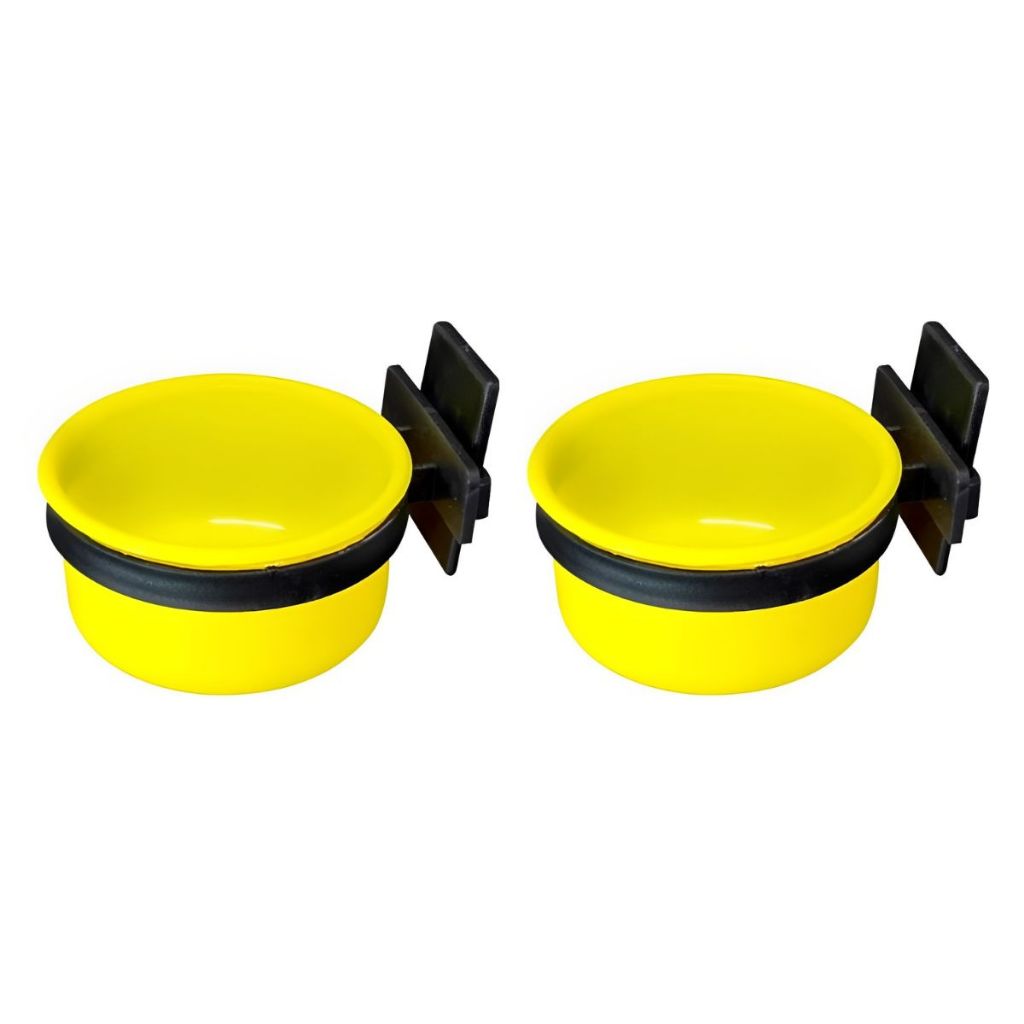 2 Comedouro de Plástico Com Suporte Para Calopsitas Agapornis e Periquitos em Oferta na Shopee